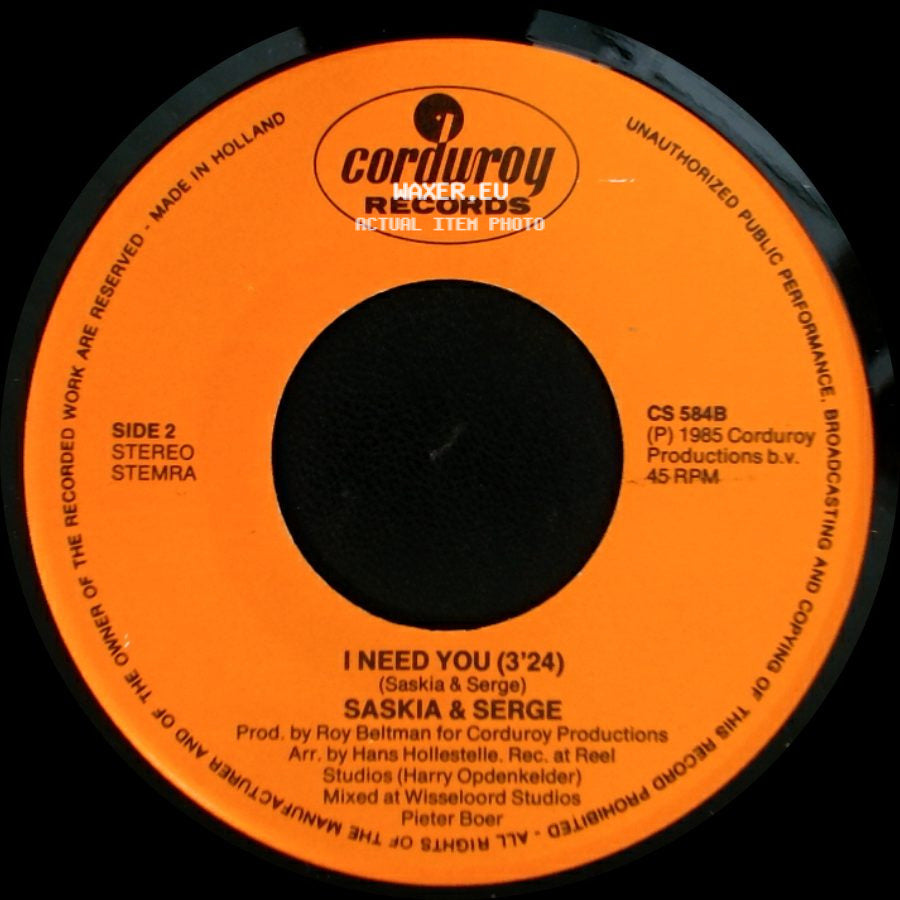 Saskia & Serge - Love Songs (3'36) / I Need You (3'24) side B