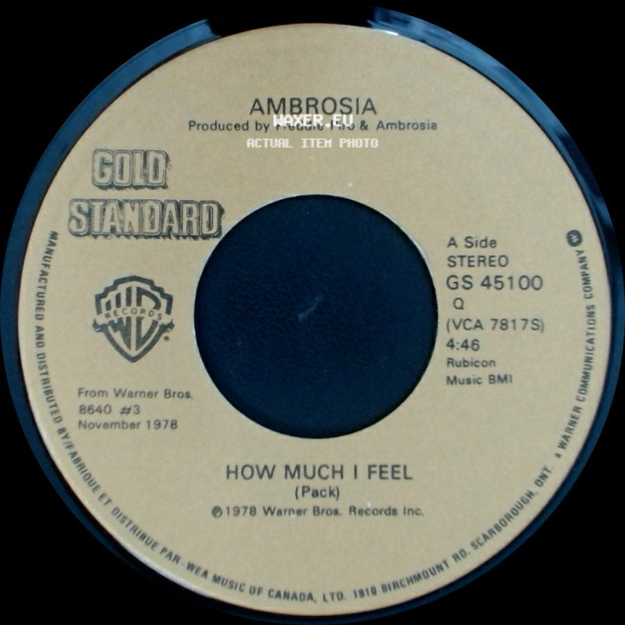 Ambrosia - How Much I Feel / Holdin' On To Yesterday side A