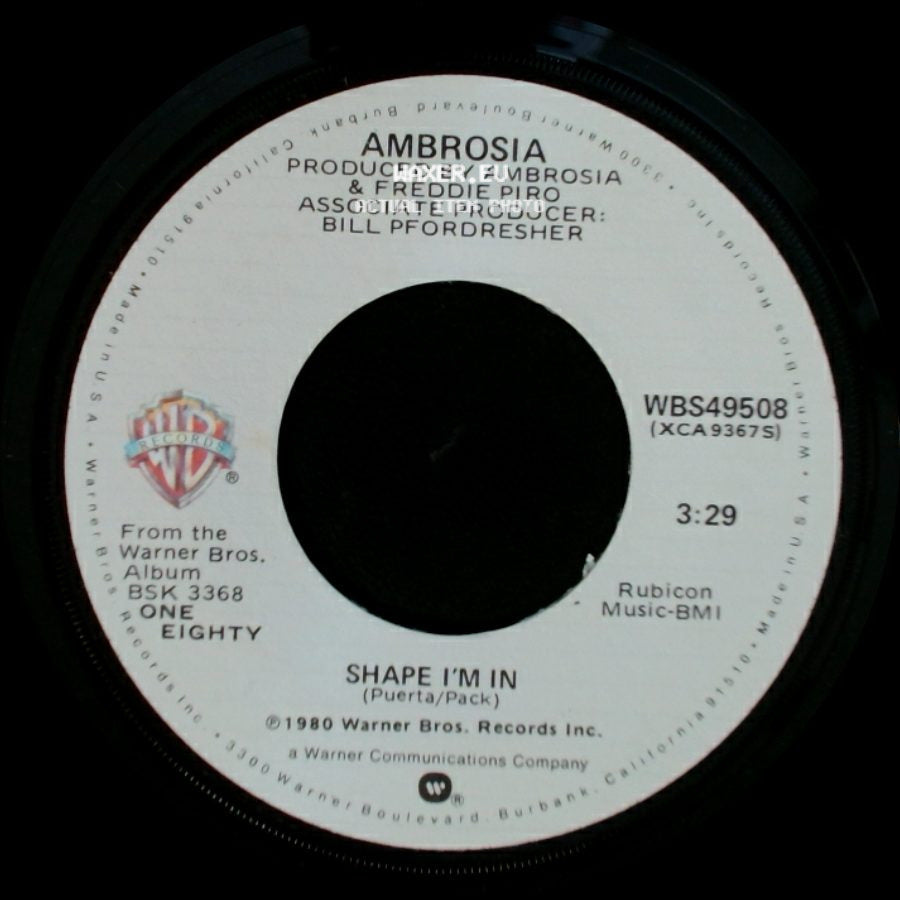 Ambrosia - You're The Only Woman (You & I) / Shape I'm In side B