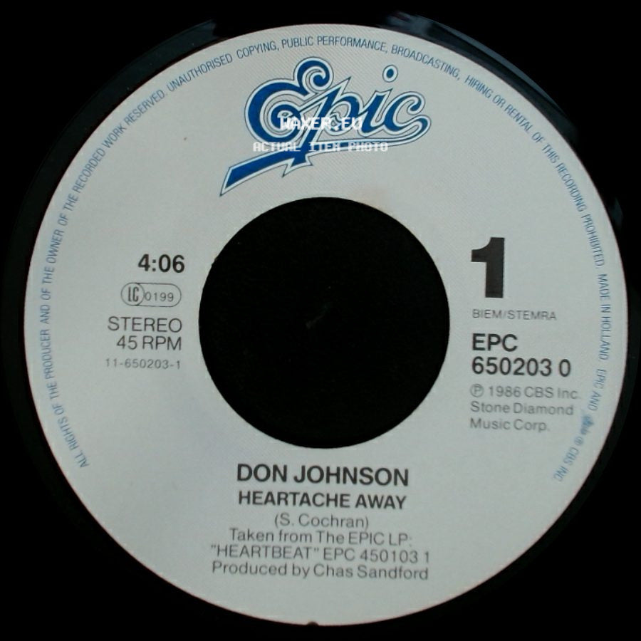 Don Johnson - Heartache Away / Love Roulette side A