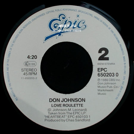 Don Johnson - Heartache Away / Love Roulette side B