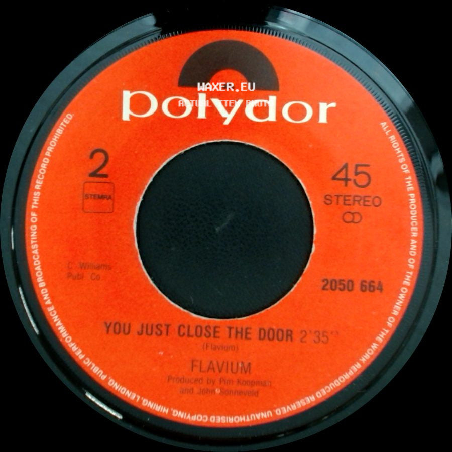 Flavium - You Just Close The Door / Nobody Knows You When You're Down And Out side A