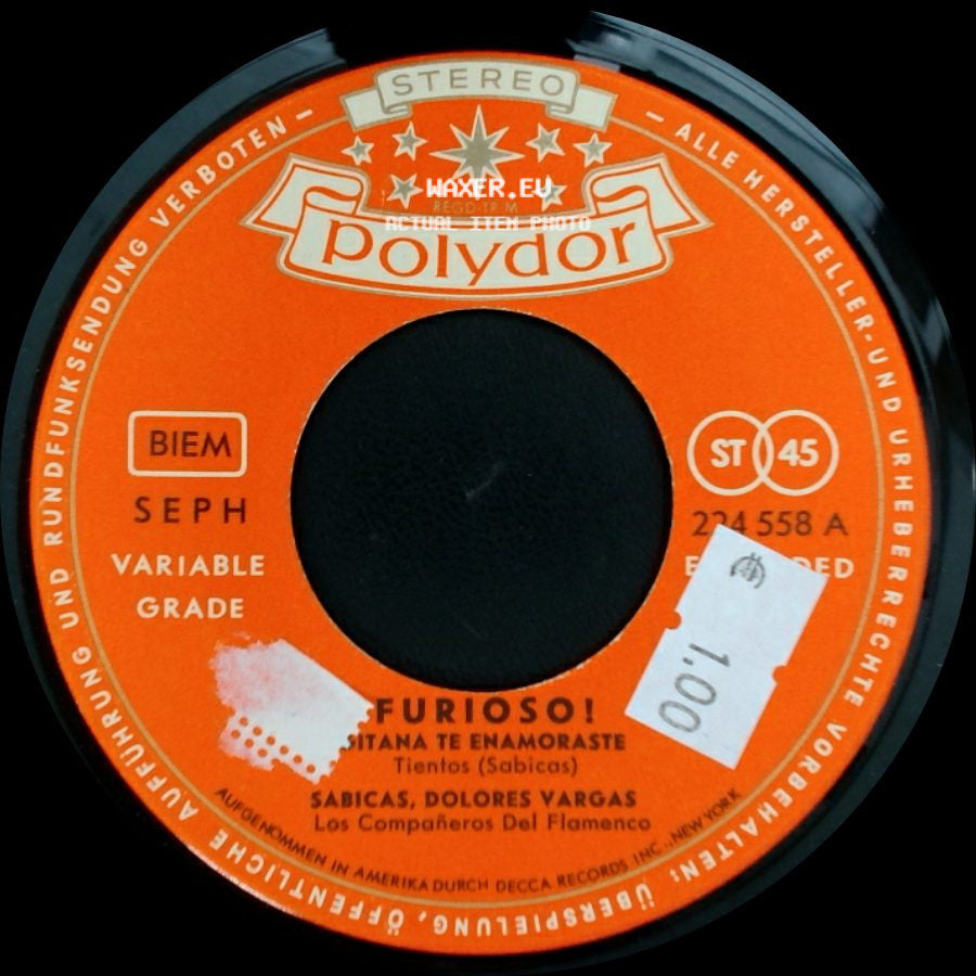 Sabicas, Dolores Vargas - Furioso! / Furioso! Gitana Te Enamoraste side B