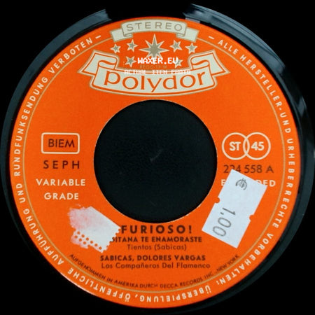 Sabicas, Dolores Vargas - Furioso! / Furioso! Gitana Te Enamoraste side B