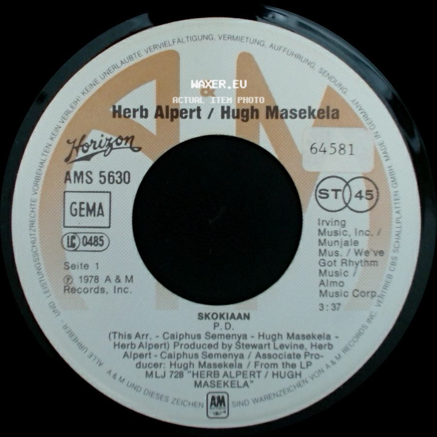 Herb Alpert / Hugh Masekela - African Summer / Skokiaan side B