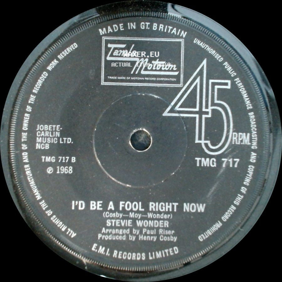 Stevie Wonder - I'd Be A Fool Right Now / Yester-Me, Yester-You, Yesterday side A