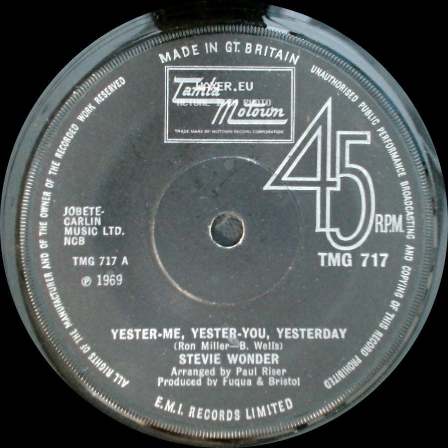 Stevie Wonder - I'd Be A Fool Right Now / Yester-Me, Yester-You, Yesterday side B