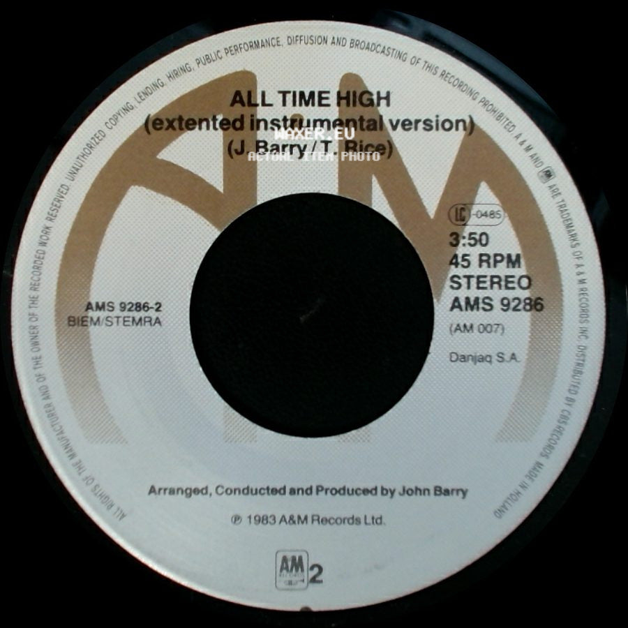 Rita Coolidge - All Time High (Extented Instrumental Version) / All Time High side A