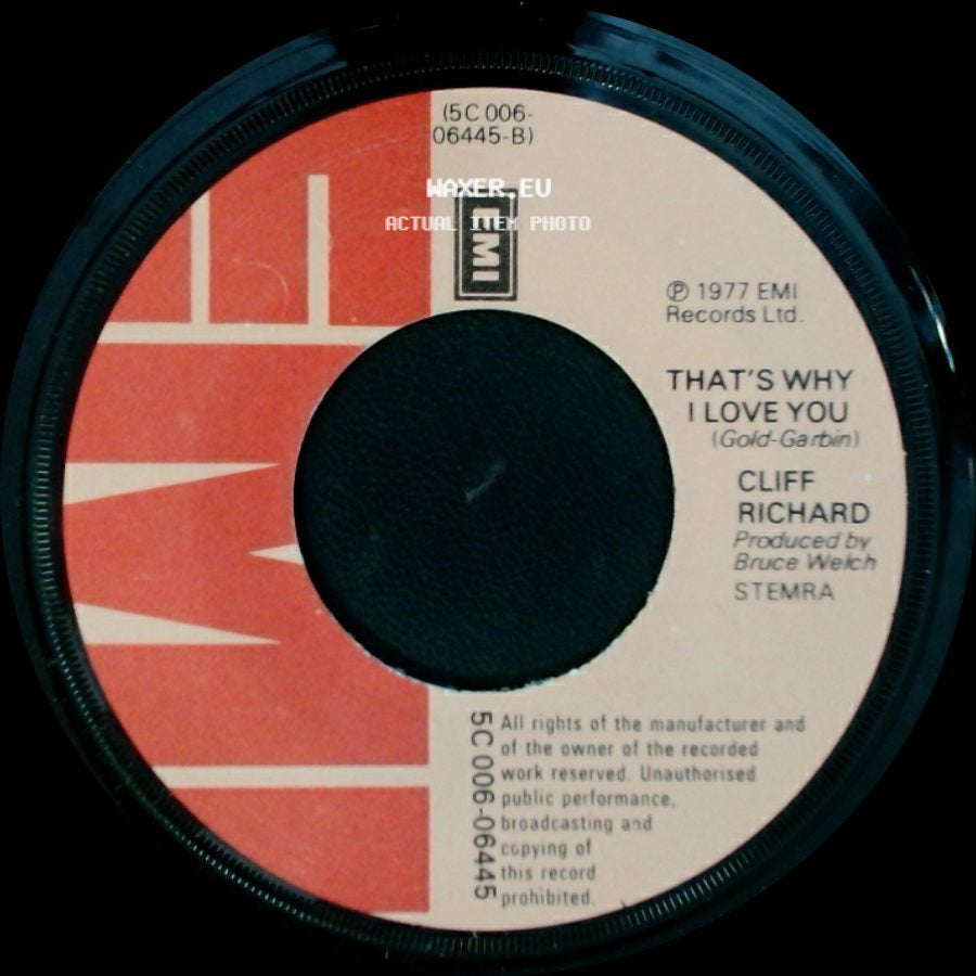 Cliff Richard - When Two Worlds Drift Apart / That's Why I Love You side B