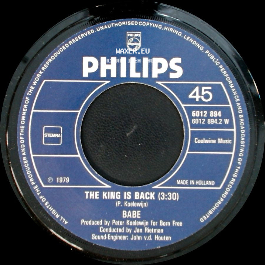 Babe - The King Is Back (3:30) / Please Me, Please Do (3:18) side A