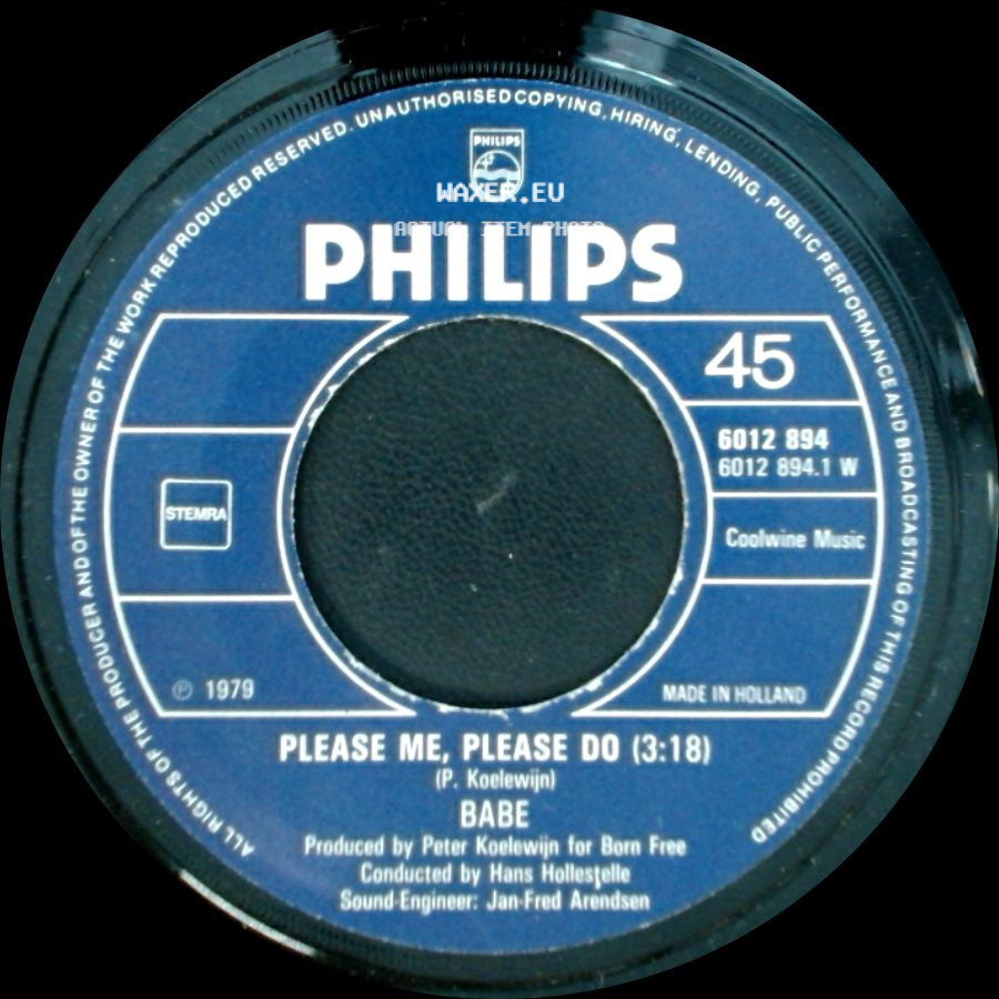 Babe - The King Is Back (3:30) / Please Me, Please Do (3:18) side B