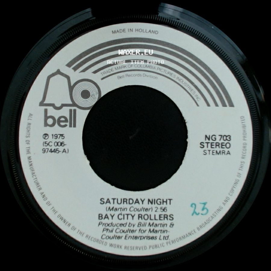 Bay City Rollers - Angel Angel / Saturday Night side B