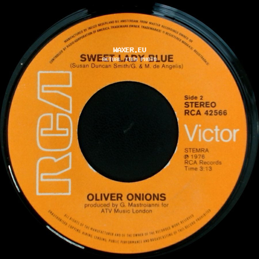 Oliver Onions - Original Sound-Track Of The T.V. Serial: "Sandokan" / Sweet Lady Blue side B
