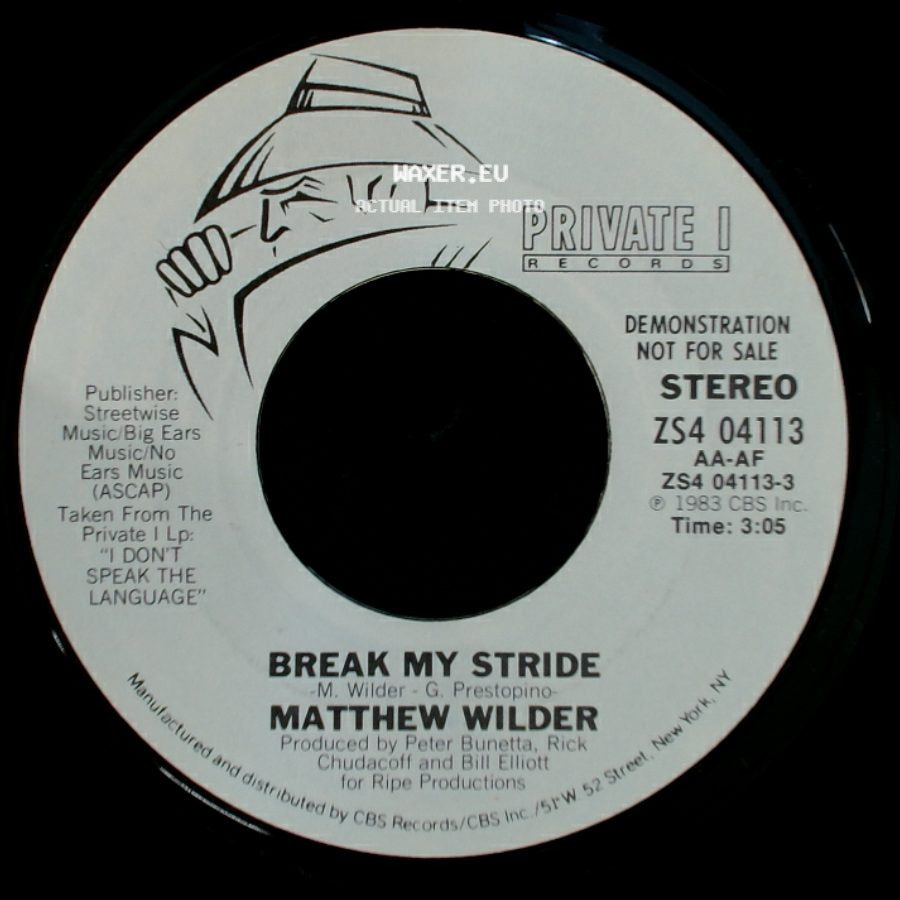 Matthew Wilder - Break My Stride / Break My Stride side B