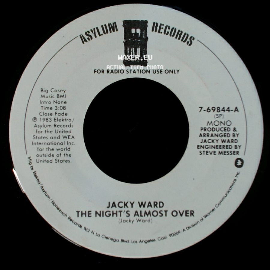 Jacky Ward - The Night's Almost Over / The Night's Almost Over side A