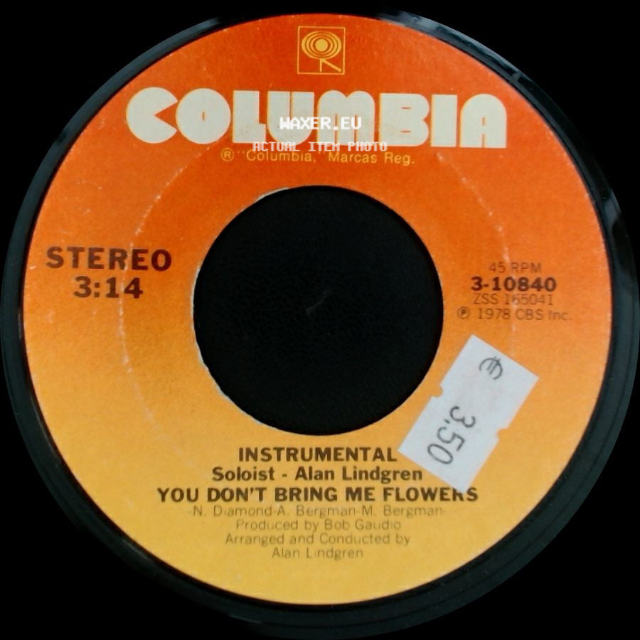 Barbra & Neil / Alan Lindgren - You Don't Bring Me Flowers / You Don't Bring Me Flowers side B