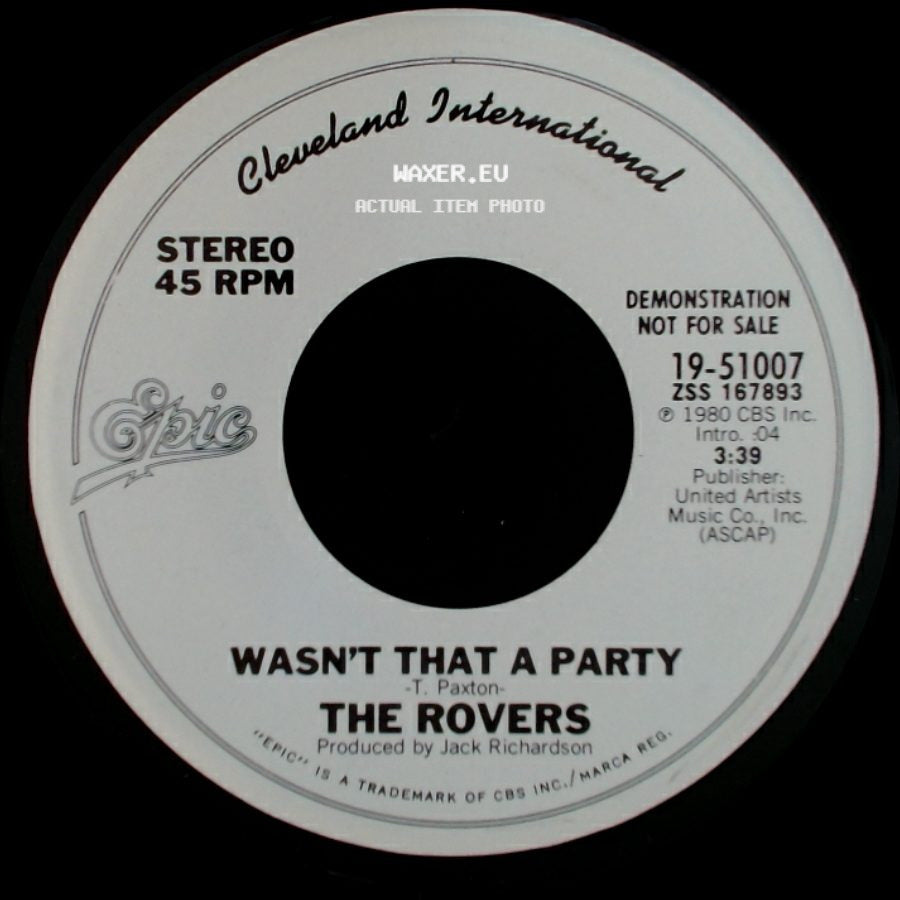 The Rovers - Wasn't That A Party / Wasn't That A Party side A