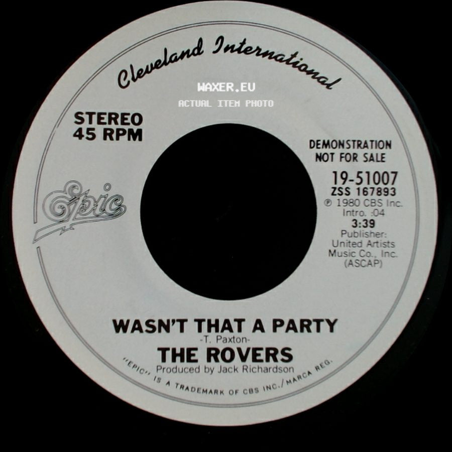 The Rovers - Wasn't That A Party / Wasn't That A Party side B