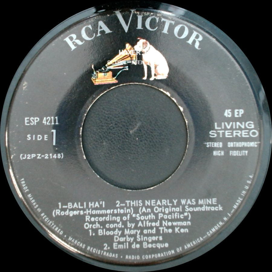 Bloody Mary And The Ken Darby Singers, Emil De Becque - Bali Ha'i / This Nearly Was Mine / Twin Soliloquies Some Enchanted Evening side A