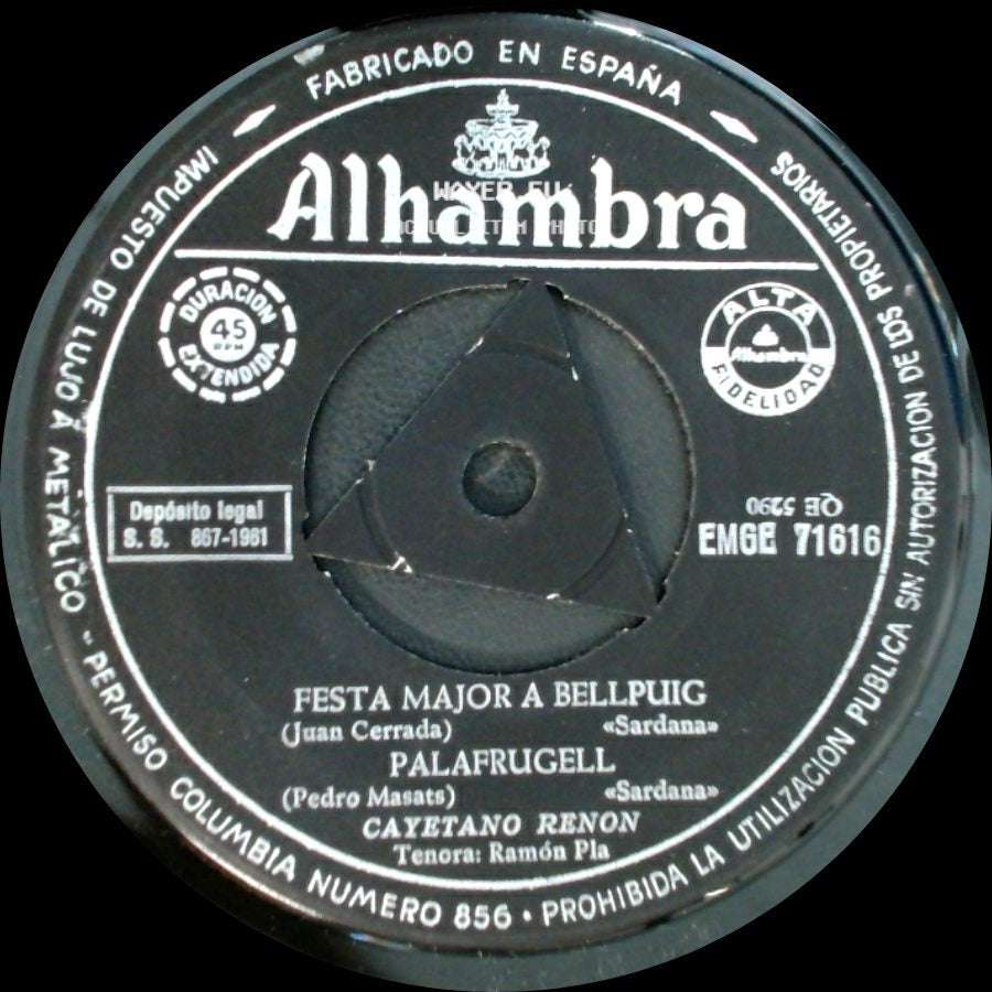 Ordino / Cayetano Renon - Per Tu, Bon Amic / Festa Major A Bellpuig / Palafrugell side B