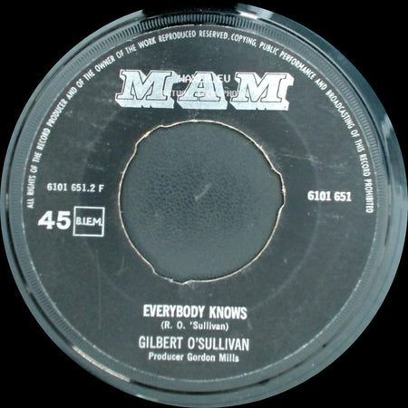 Gilbert O'sullivan - Everybody Knows / Nothing Rhymed side A
