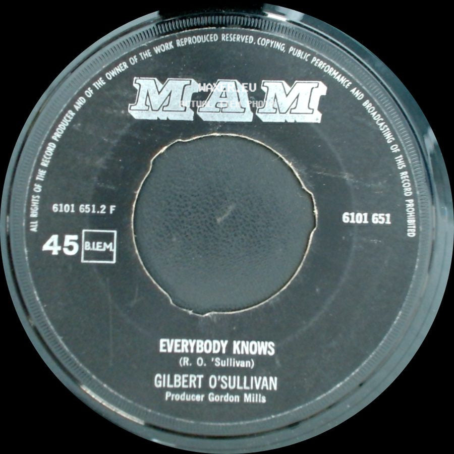 Gilbert O'sullivan - Everybody Knows / Nothing Rhymed side A