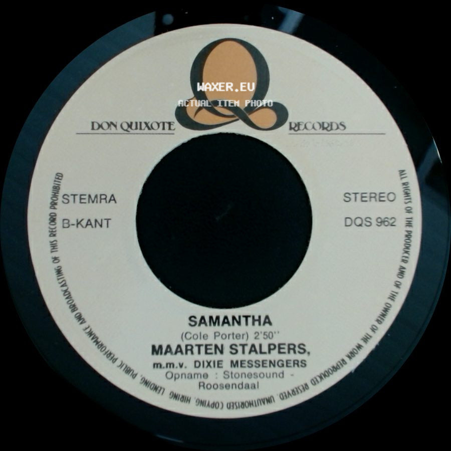 Crab City Jazzband / Maarten Stalpers - Gestrand In Eigen Land / Samantha side B