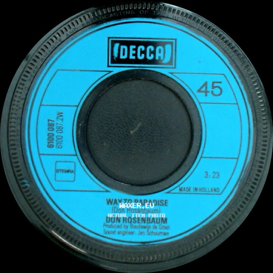 Don Rosenbaum - Swimming Into Deep Water / Way To Paradise side B