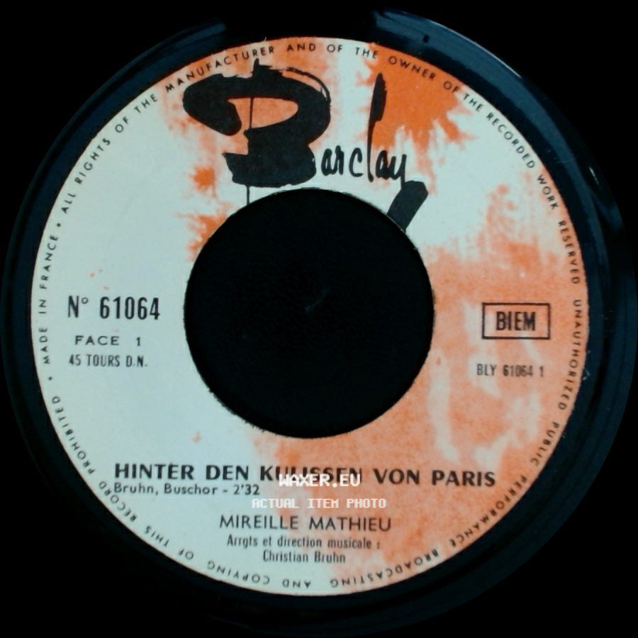 Mireille Mathieu - Martin / Hinter Den Kulissen Von Paris side B