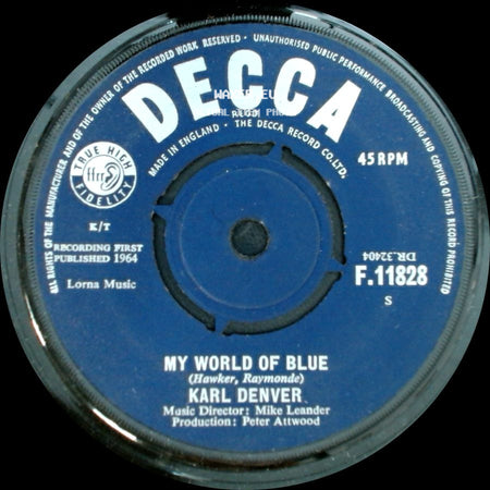 Karl Denver - My World Of Blue / Green Grass Grows All Around side A