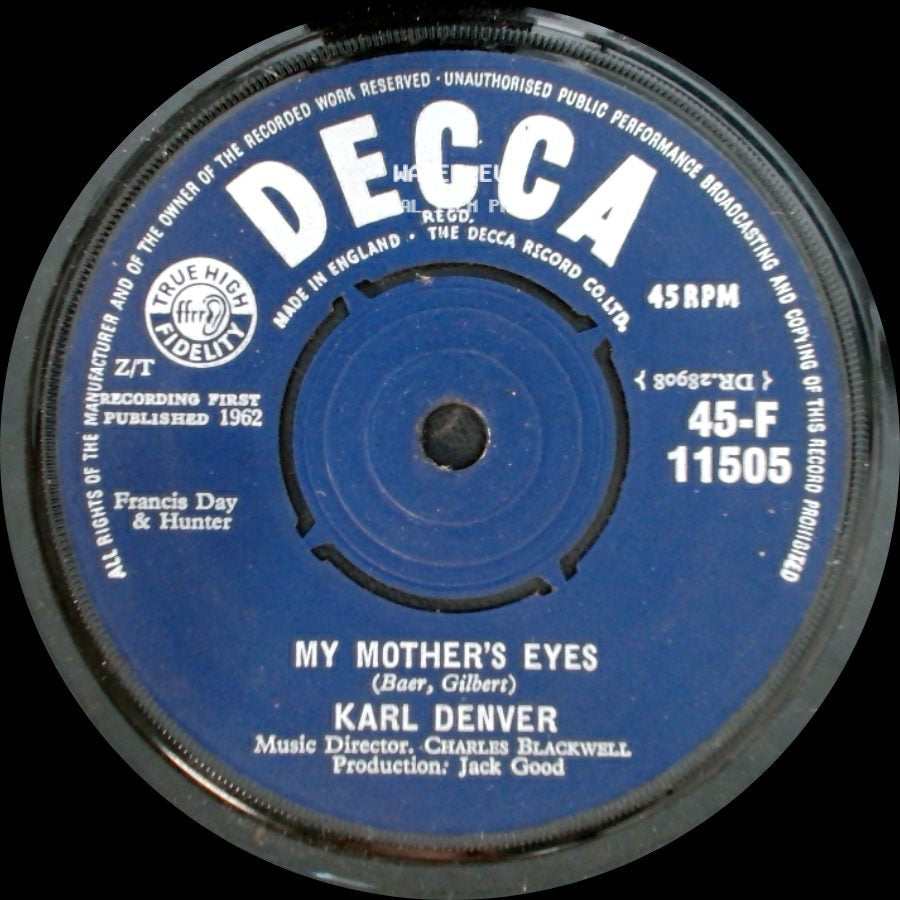 Karl Denver - Blue Week-End / My Mother's Eyes side B