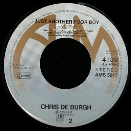 Chris De Burgh - A Spaceman Came Travelling / Just Another Poor Boy side B