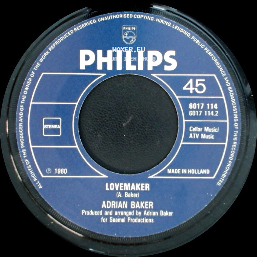 Adrian Baker - Lovemaker / Crazy About You side A
