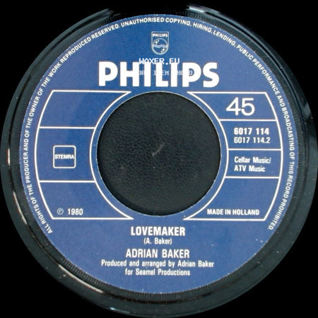 Adrian Baker - Lovemaker / Crazy About You side A