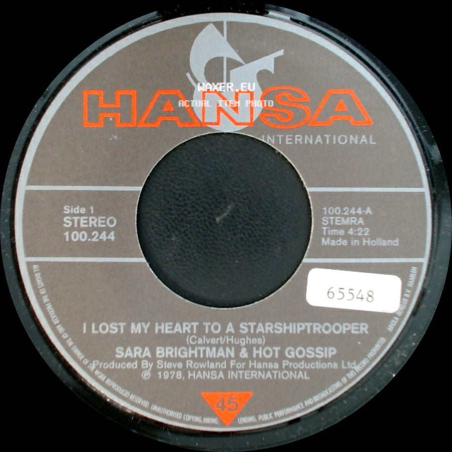 Sara Brightman & Hot Gossip - I Lost My Heart To A Starshiptrooper / Do, Do, Do side A
