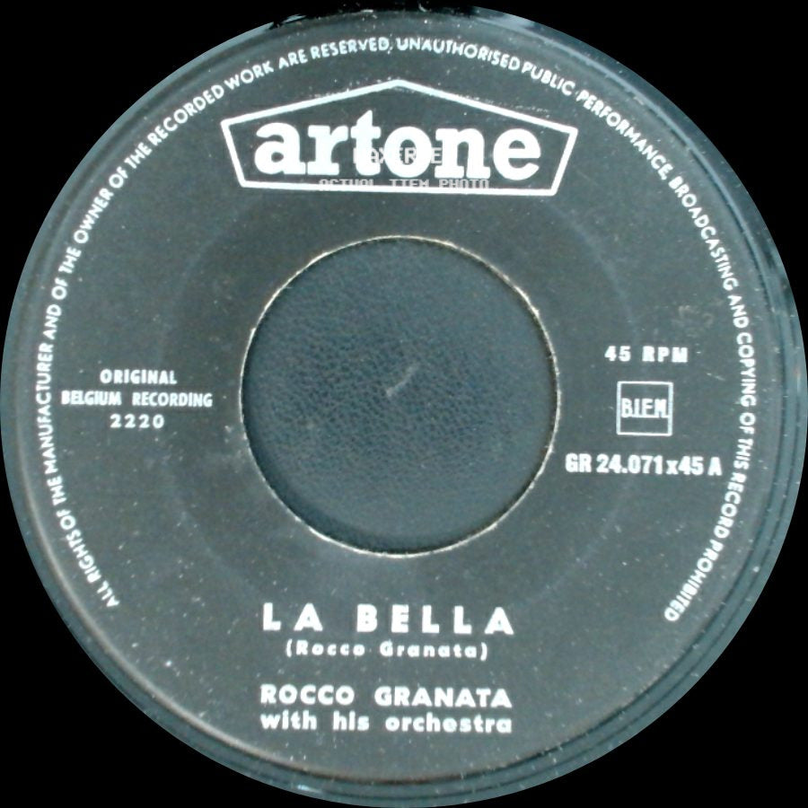 Rocco Granata With His Orchestra / Rocco Granata - La Bella / Torna A Soriento side A