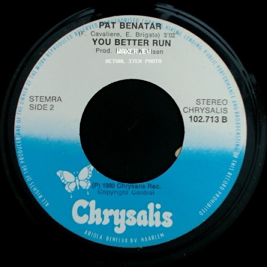 Pat Benatar - Hit Me With Your Best Shot / You Better Run side B
