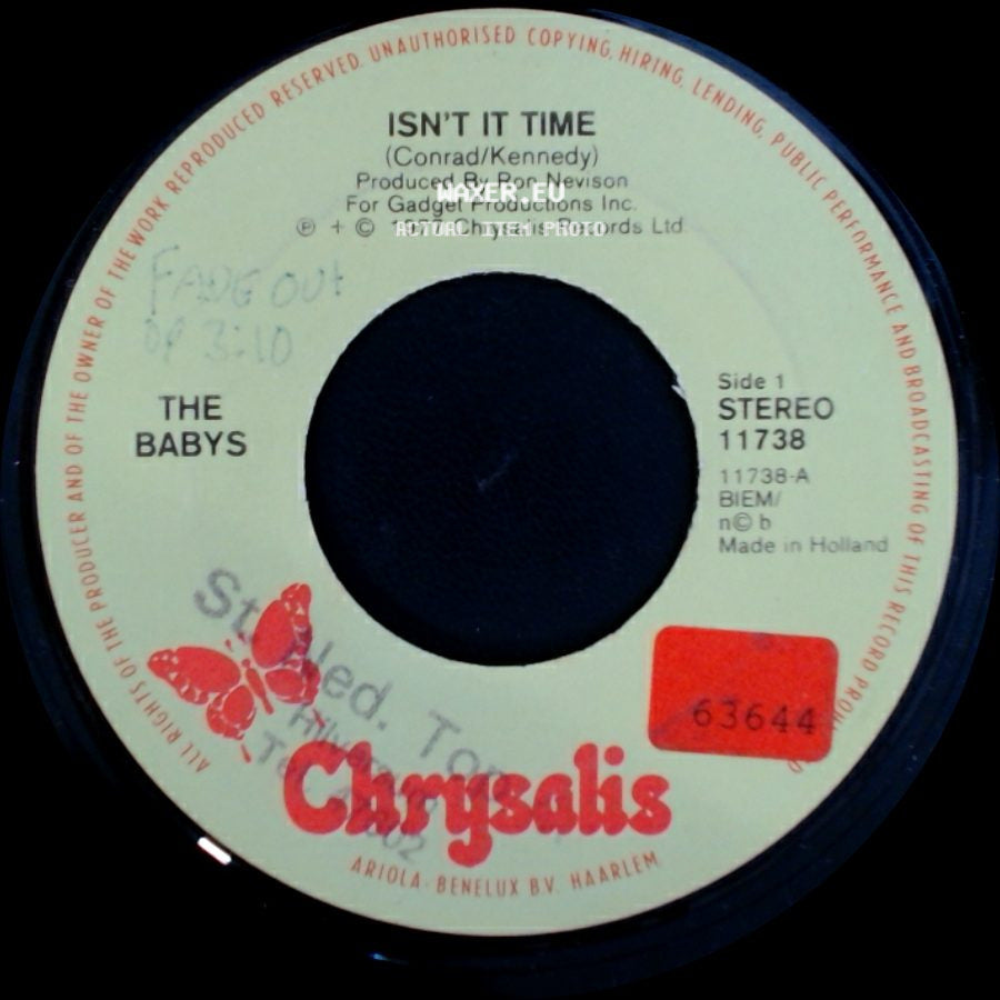The Babys - Isn't It Time / Give Me Your Love side A