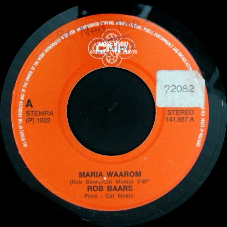 Rob Baars - Michiel De Ruyter / Maria Waarom side B