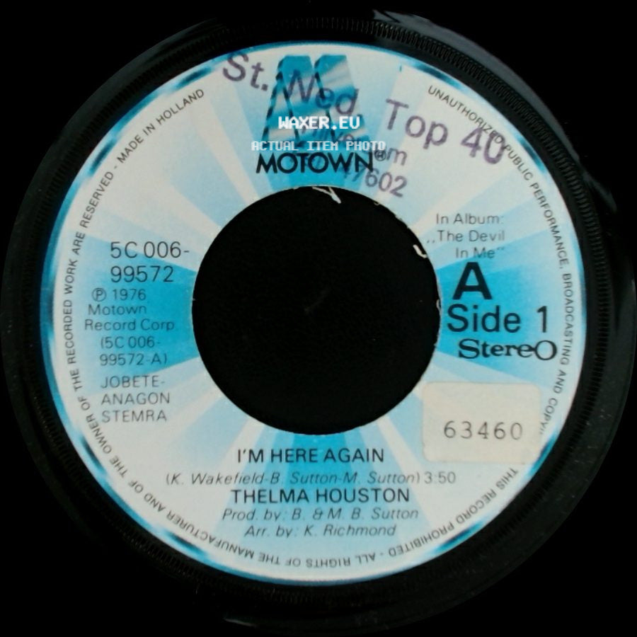 Thelma Houston - I'm Here Again / Sharing Something Perfect Between Ourselves side A