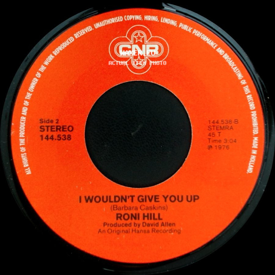Roni Hill - You Keep Me Hangin' On/ Stop In The Name Of Love / I Wouldn't Give You Up side B