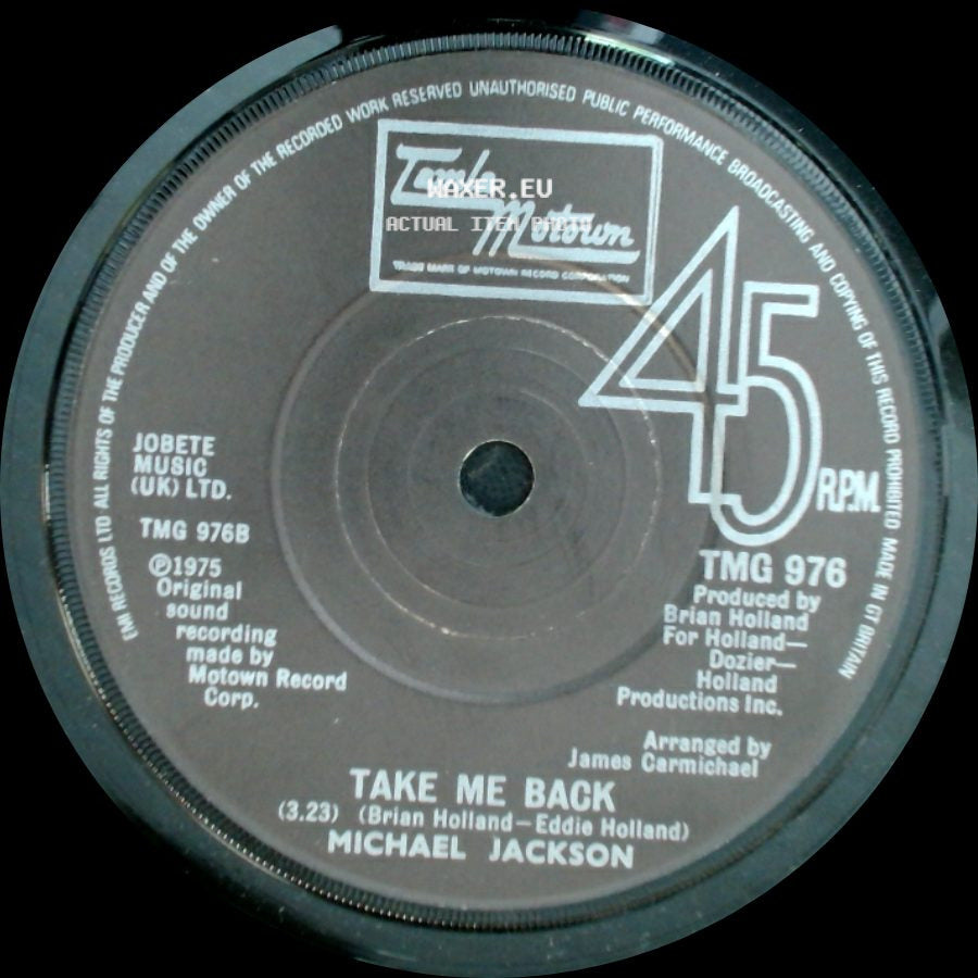 Michael Jackson - One Day In Your Life / Take Me Back side B