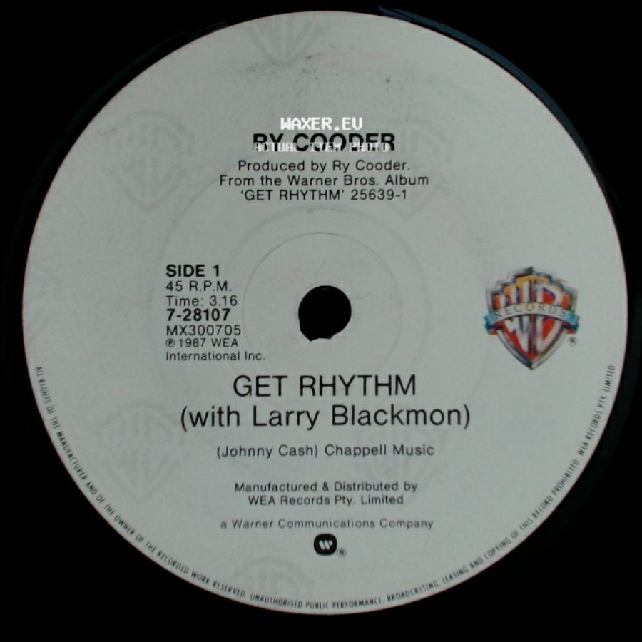 Ry Cooder - Get Rhythm (With Larry Blackmon) / Get Your Lie Straight side A