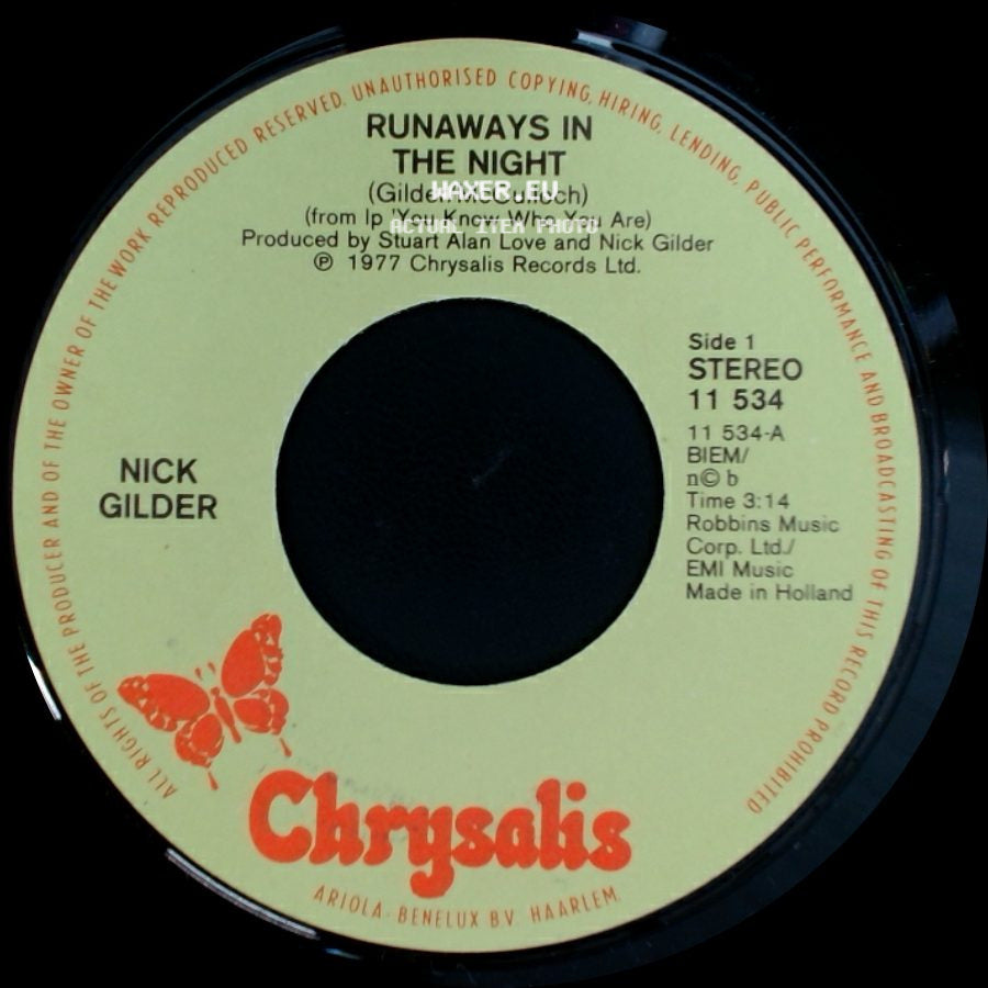Nick Gilder - Runaways In The Night / Amanda Greer side A