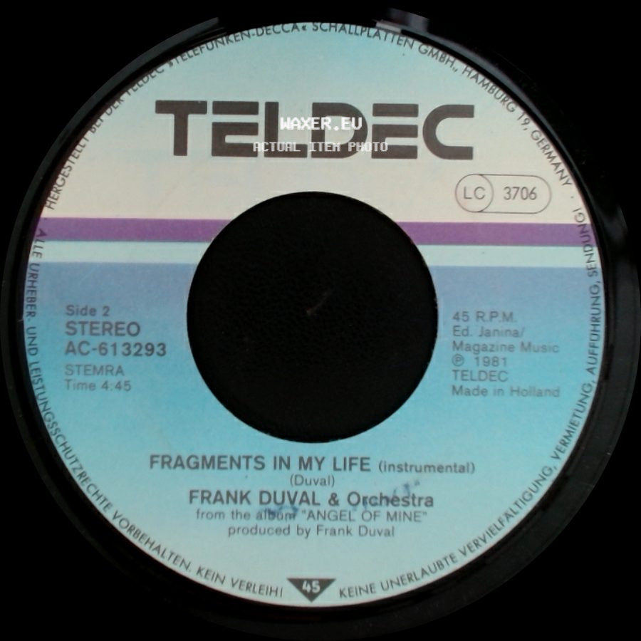 Frank Duval & Orchestra - Autumn Dreams (Instrumental) / Fragments In My Life (Instrumental) side B