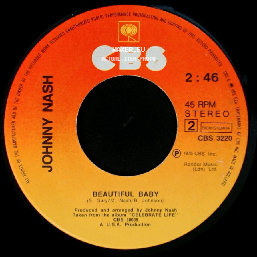 Johnny Nash - Tears On My Pillow / Beautiful Baby side B