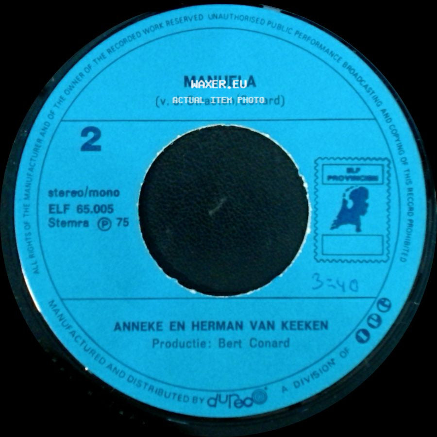 Anneke En Herman Van Keeken - Wacht Op Mij (Tornero) / Manuela side B