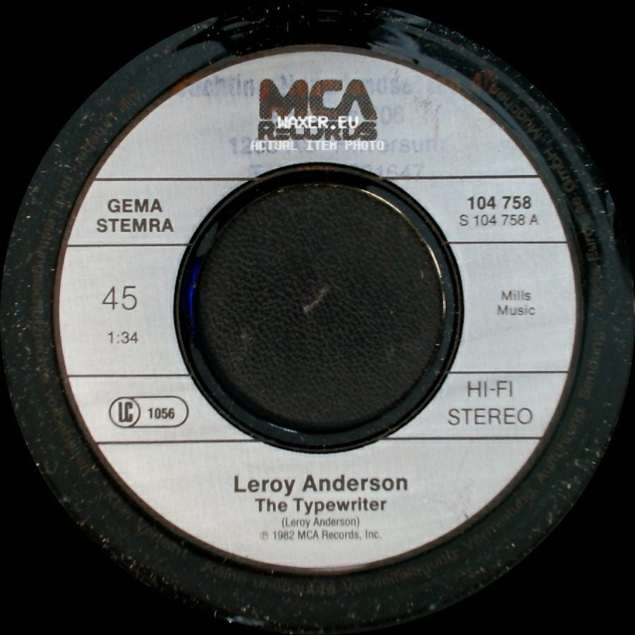 Leroy Anderson - The Syncopated Clock / The Typewriter side B