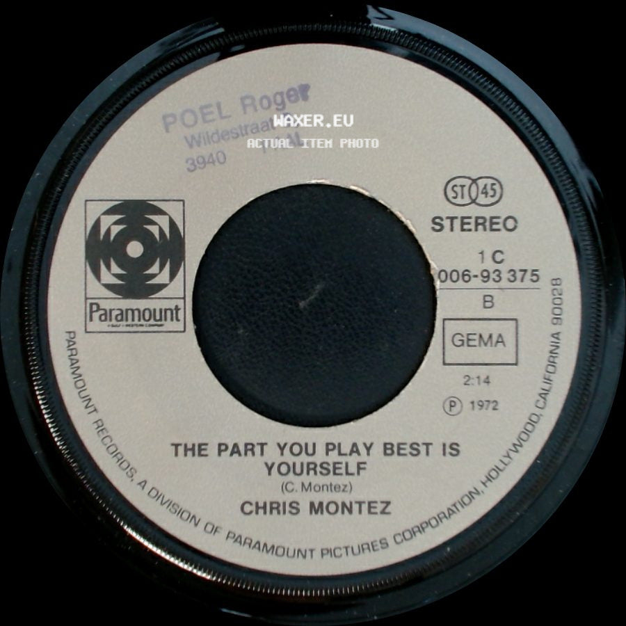 Chris Montez - Loco Por Ti (Crazy For You) / The Part You Play Best Is Yourself side B