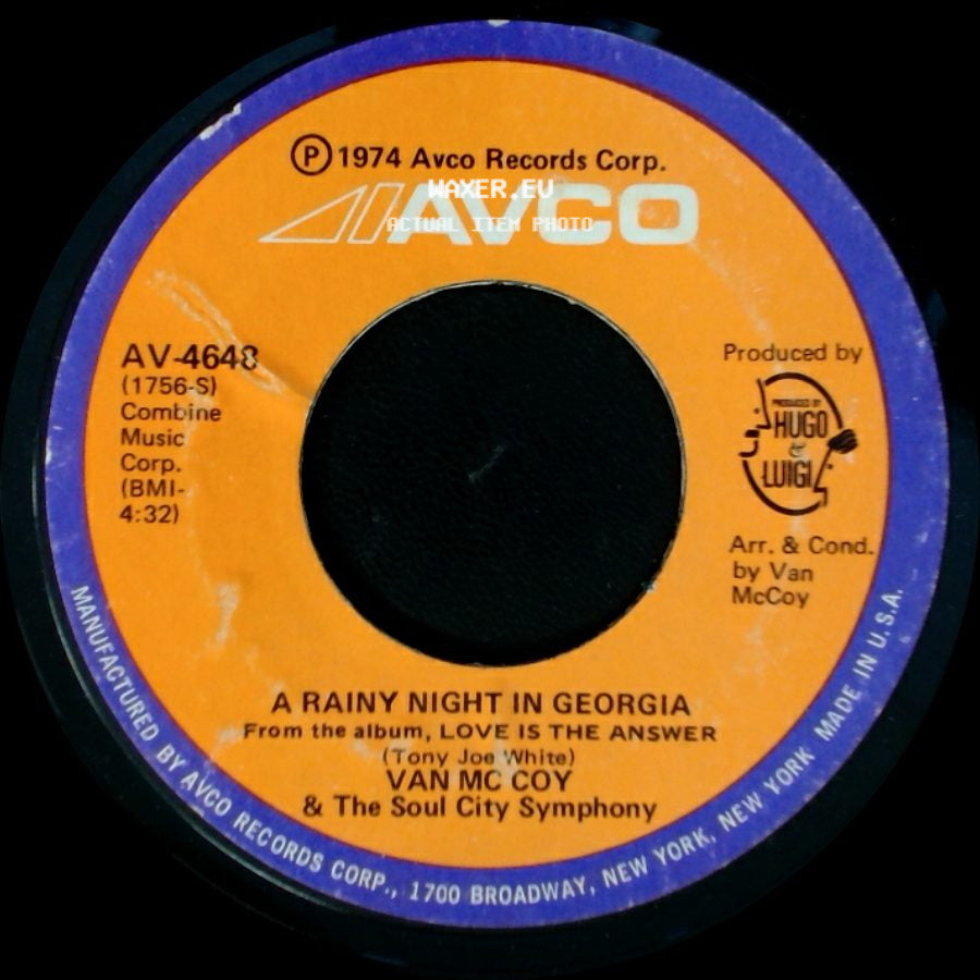 Van Mccoy & The Soul City Symphony - Boogie Down / A Rainy Night In Georgia side B
